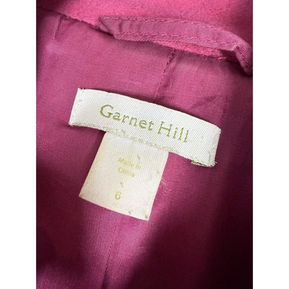 Garnet Hill Jacket Women's Size 6 Pink Wool Blend Peacoat Double Breasted Button - Picture 3 of 6